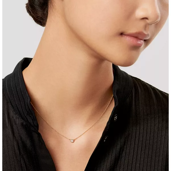 Diamonds by the Yard® Single Diamond Pendant in Yellow Gold