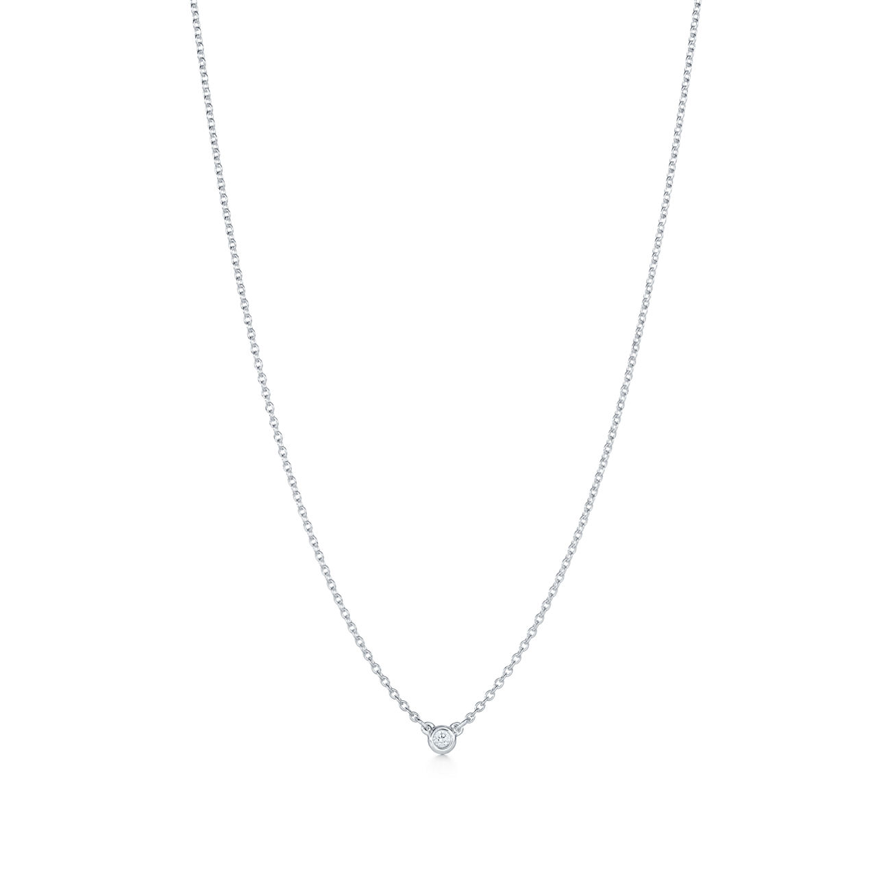 Elsa Peretti®:Diamonds by the Yard® Single Diamond Pendant in Silver image number 0