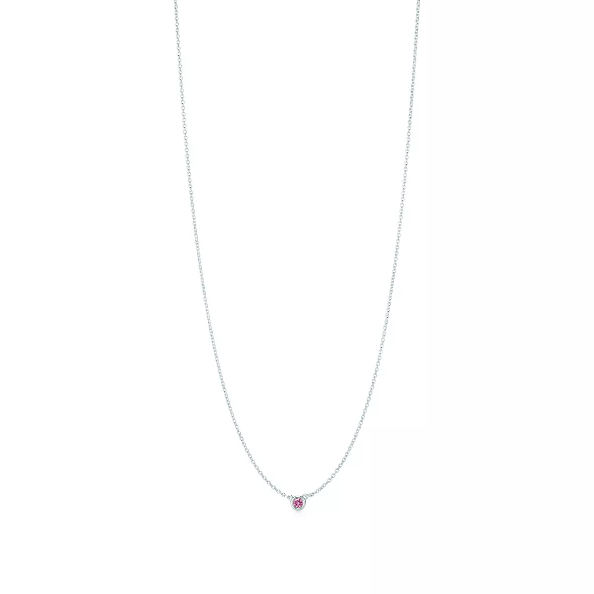 컬러 바이 더 야드 핑크 사파이어 펜던트, 실버