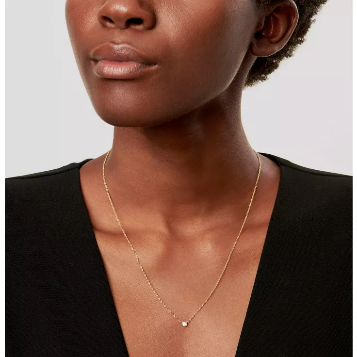 Elsa Peretti&trade;:Diamonds by the Yard&trade; Single Diamond Pendant in Yellow Gold, 1