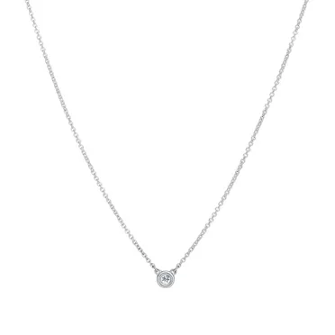 Elsa Peretti®:Diamonds by the Yard® Single Diamond Pendant in Silver, 3