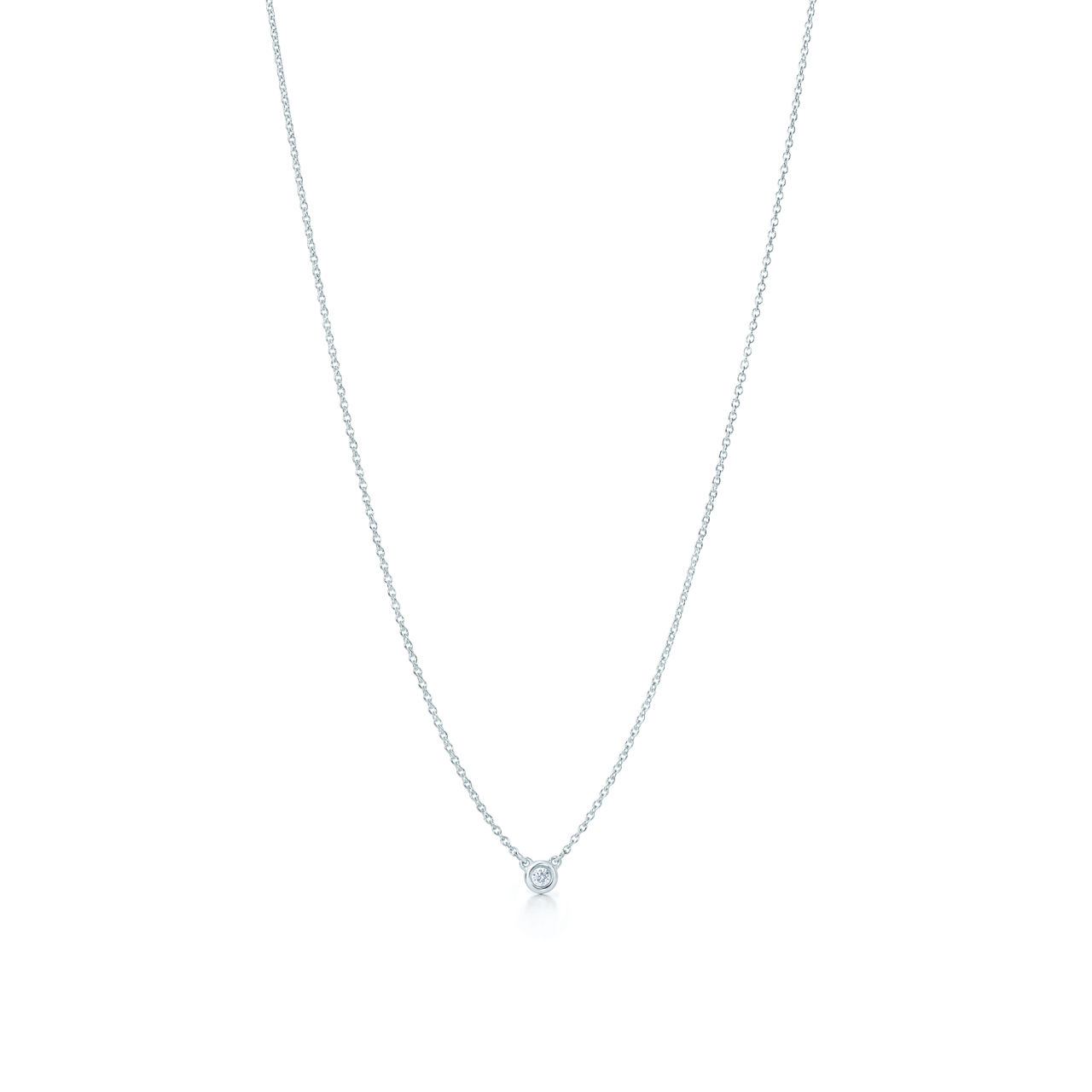 Elsa Peretti®:Diamonds by the Yard® Single Diamond Pendant in Silver image number 0