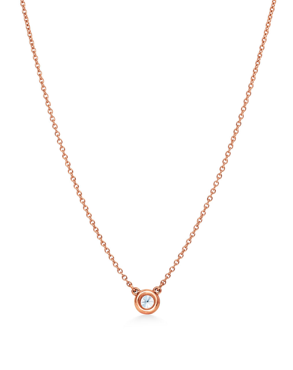 Elsa Peretti®:Diamonds by the Yard® Single Diamond Pendant in Rose Gold image number 3