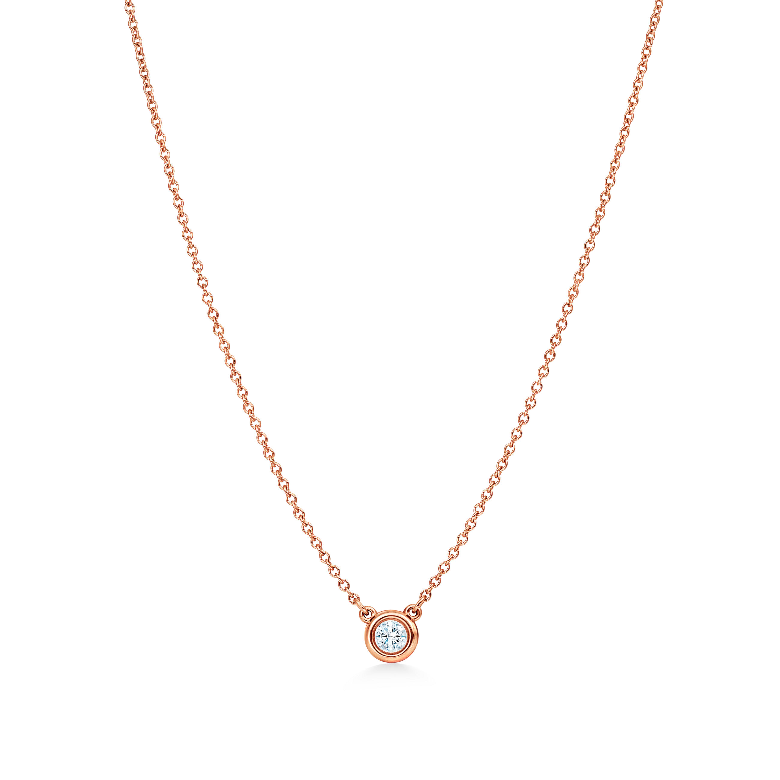 엘사 퍼레티™:다이아몬드 바이 더 야드™ 싱글 다이아몬드 펜던트, 로즈 골드 | Tiffany & Co. 티파니앤코 엘사 퍼레티™:다이아몬드 바이... 
