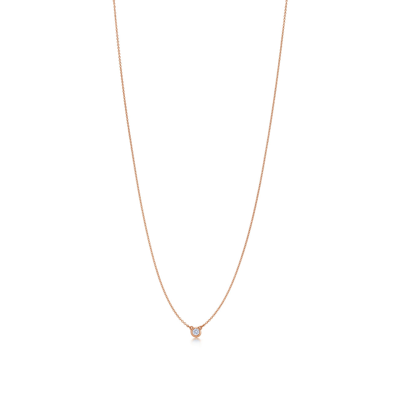 Elsa Peretti®:Diamonds by the Yard® Single Diamond Pendant in Rose Gold image number 0