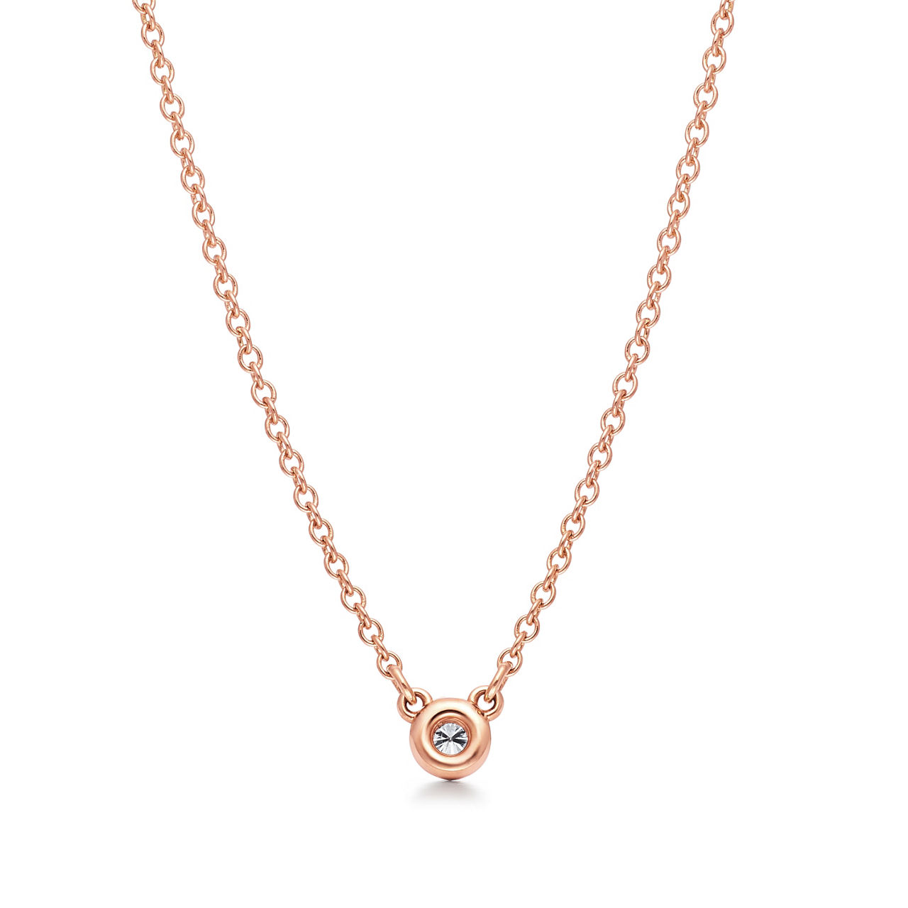 Elsa Peretti®:Diamonds by the Yard® Single Diamond Pendant in Rose Gold image number 3