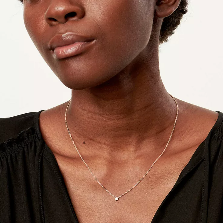 Elsa Peretti®:Diamonds by the Yard® Single Diamond Pendant in Rose Gold, 1