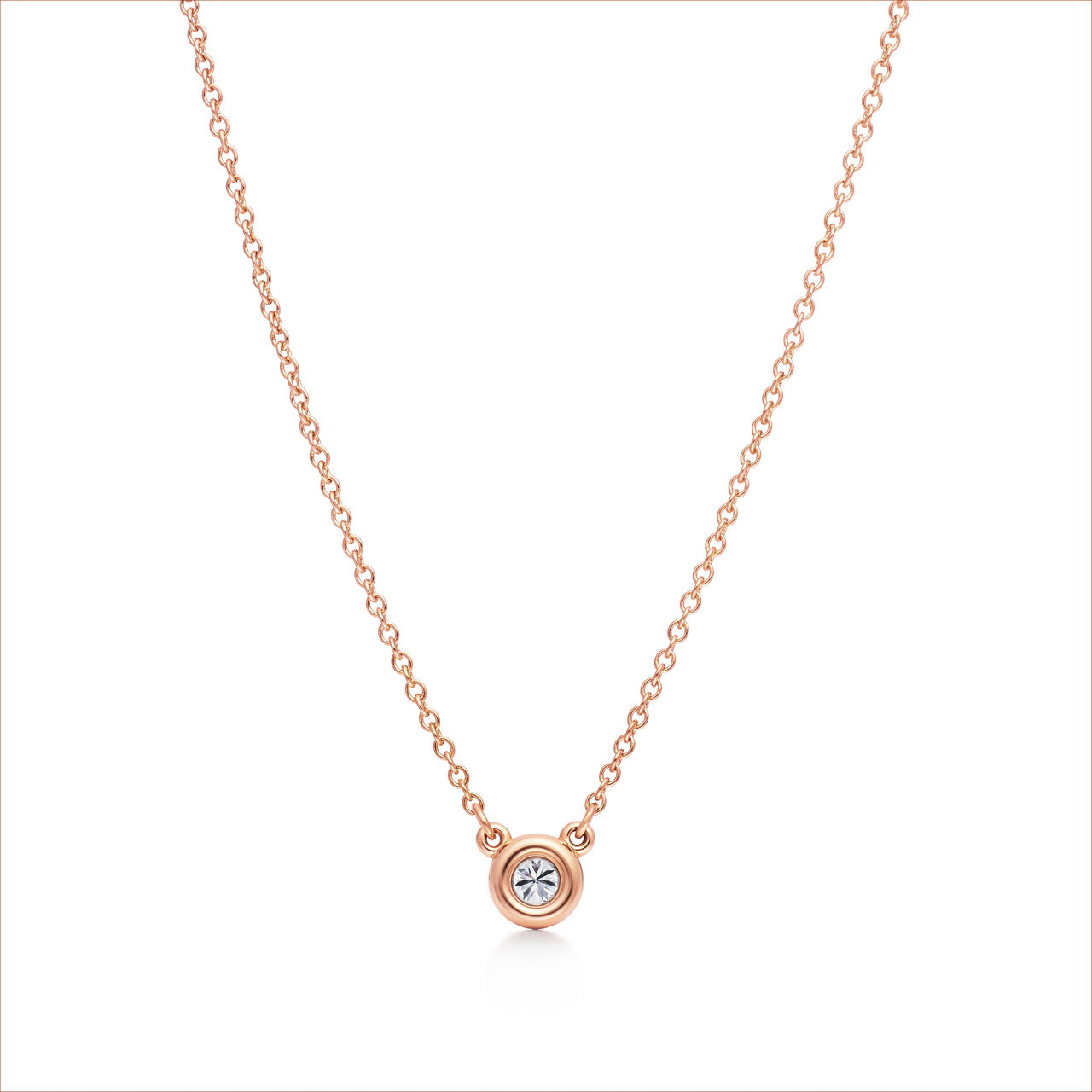 Elsa Peretti®:Diamonds by the Yard® Single Diamond Pendant in Rose Gold image number 3
