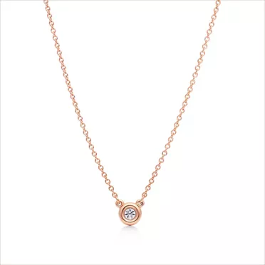 Elsa Peretti®:Diamonds by the Yard® Single Diamond Pendant in Rose Gold, 3
