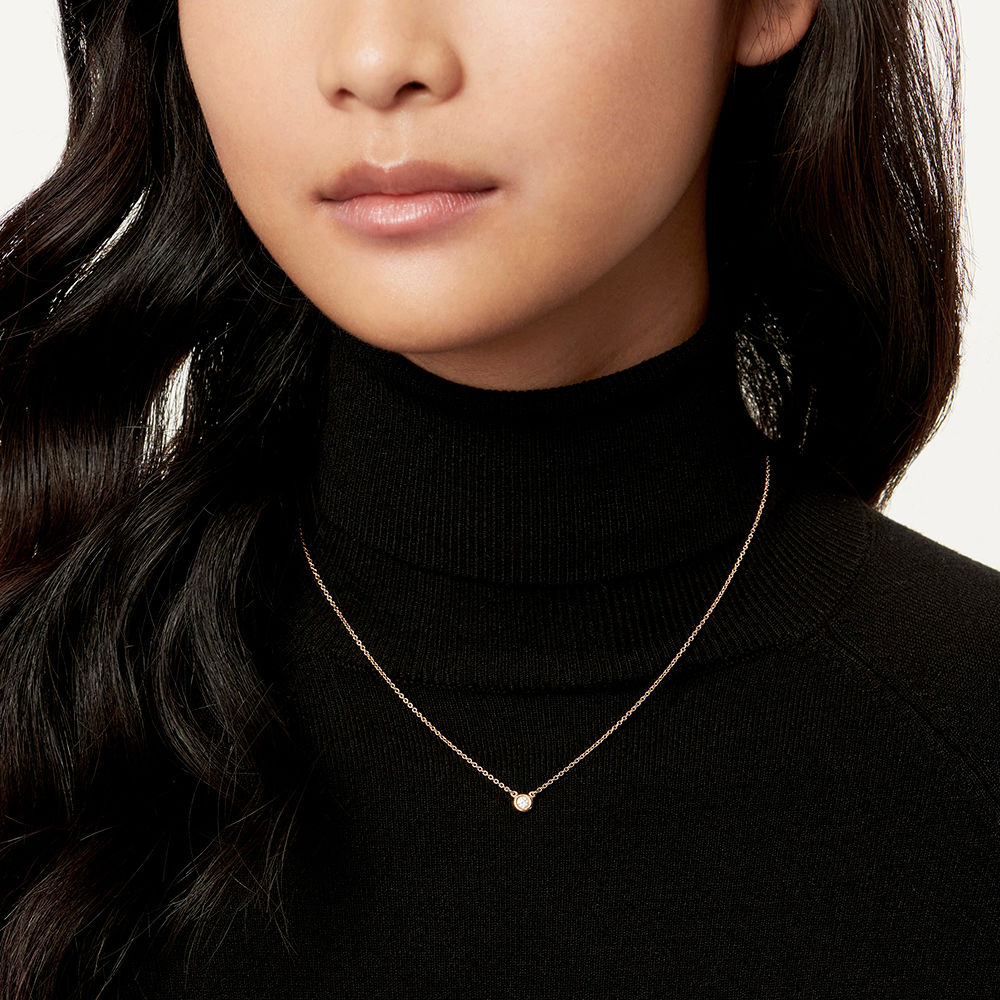 Diamonds by the Yard® Single Diamond Pendant in Rose Gold
