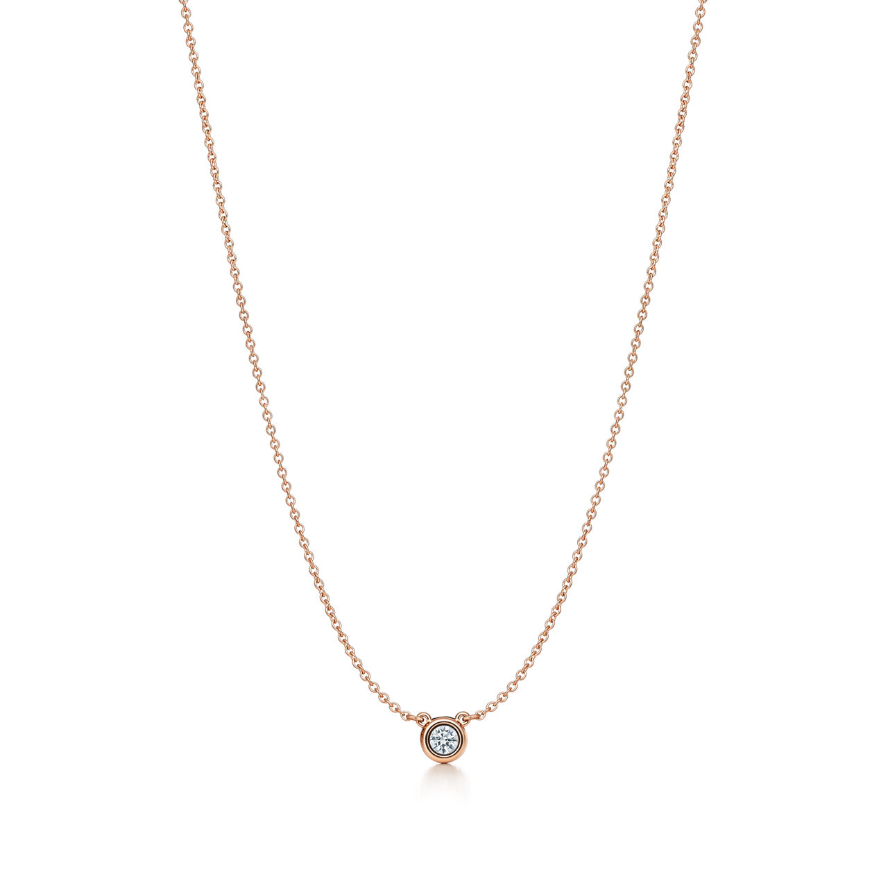 Elsa Peretti®:Diamonds by the Yard® Single Diamond Pendant in Rose Gold image number 0