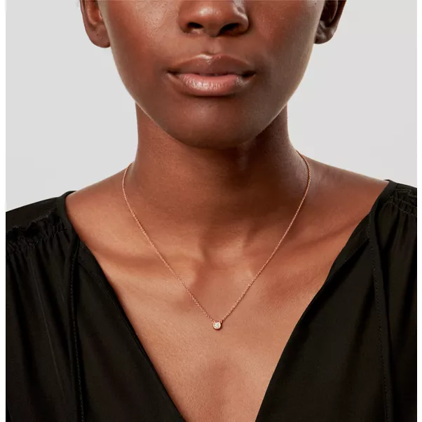 Diamonds by the Yard® Single Diamond Pendant in Rose Gold