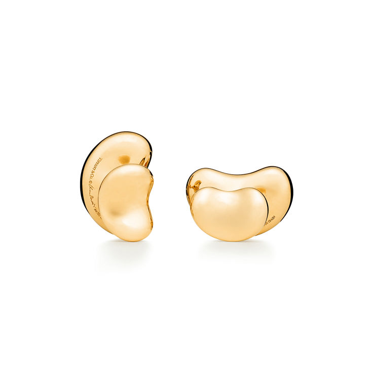 Elsa Peretti®:Bean® design Cuff Links in Yellow Gold, 18 mm image number 2