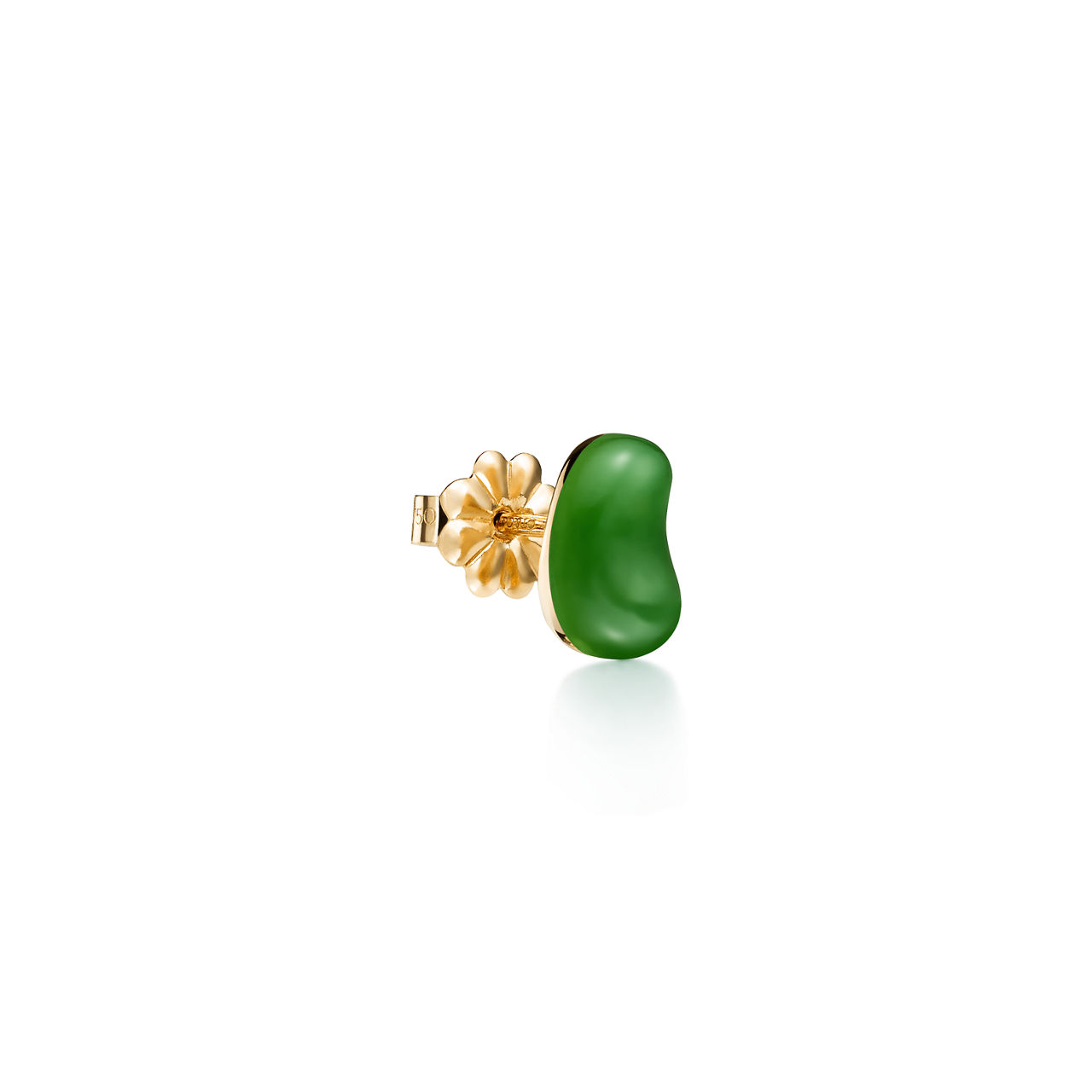 Elsa Peretti®:Bean Design Ohrringe in Gelbgold mit grüner Jade, 9 mm Bildnummer 2