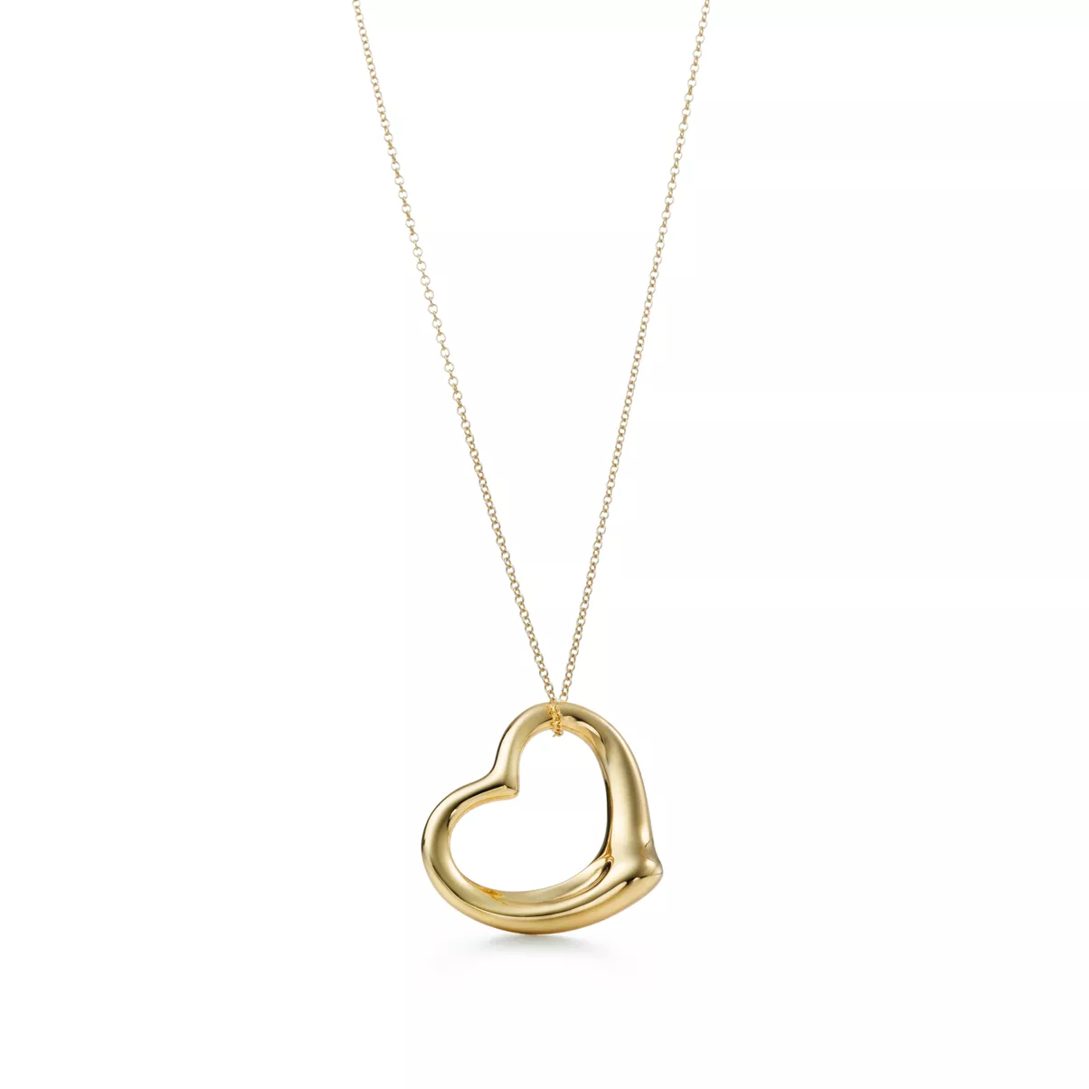 Open Heart Pendant in Yellow Gold