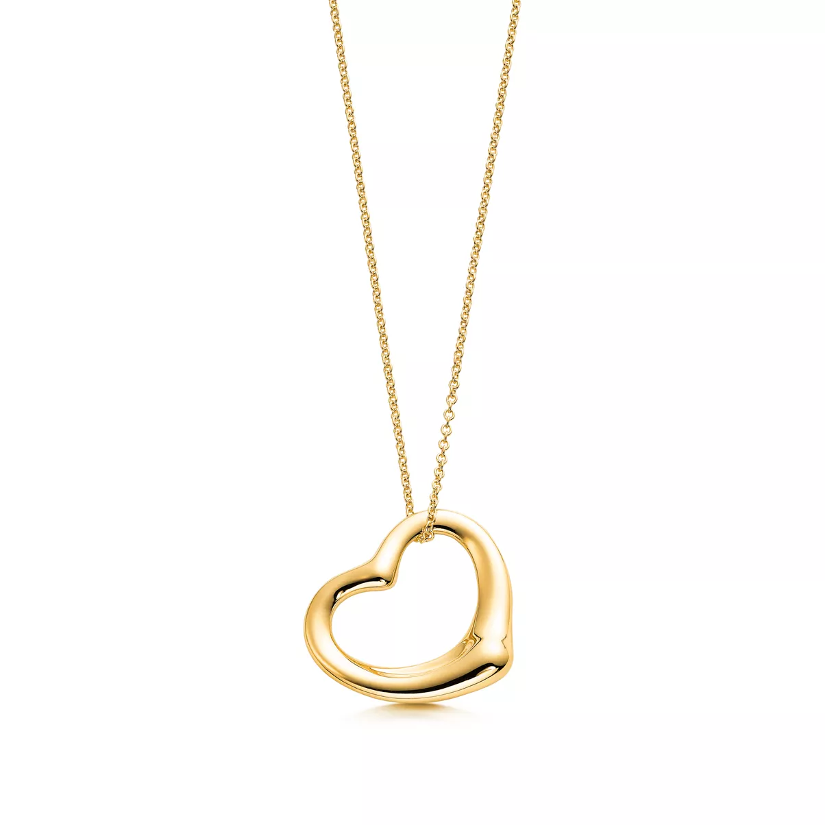 Open Heart Pendant in Yellow Gold