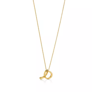 Elsa Peretti®:Small Alphabet Pendant in Yellow Gold, 2
