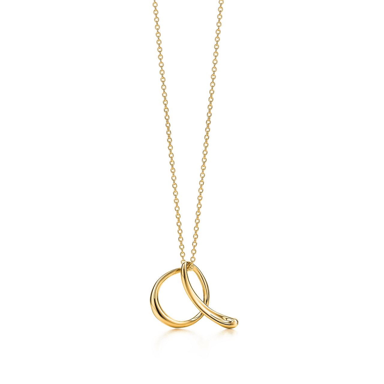 Small Alphabet Pendant in Yellow Gold
