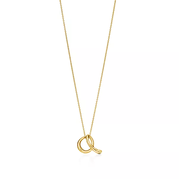 Small Alphabet Pendant in Yellow Gold
