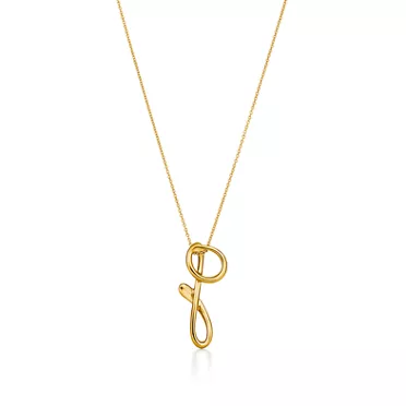Elsa Peretti&reg;:Small Alphabet Pendant in Yellow Gold, 2