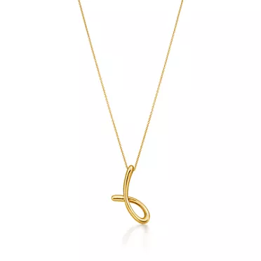 Elsa Peretti&reg;:Small Alphabet Pendant in Yellow Gold, 2