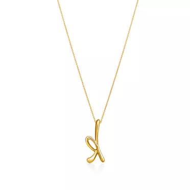 Elsa Peretti®:Small Alphabet Pendant in Yellow Gold, 2
