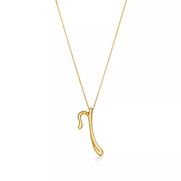 Elsa Peretti&reg;:Small Alphabet Pendant in Yellow Gold, 2