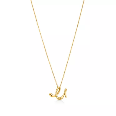Elsa Peretti&reg;:Small Alphabet Pendant in Yellow Gold, 2