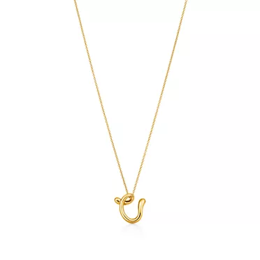 Elsa Peretti&reg;:Small Alphabet Pendant in Yellow Gold, 2