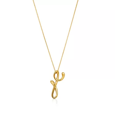 Elsa Peretti&reg;:Small Alphabet Pendant in Yellow Gold, 2