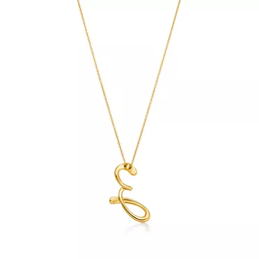 Elsa Peretti&reg;:Small Alphabet Pendant in Yellow Gold, 2
