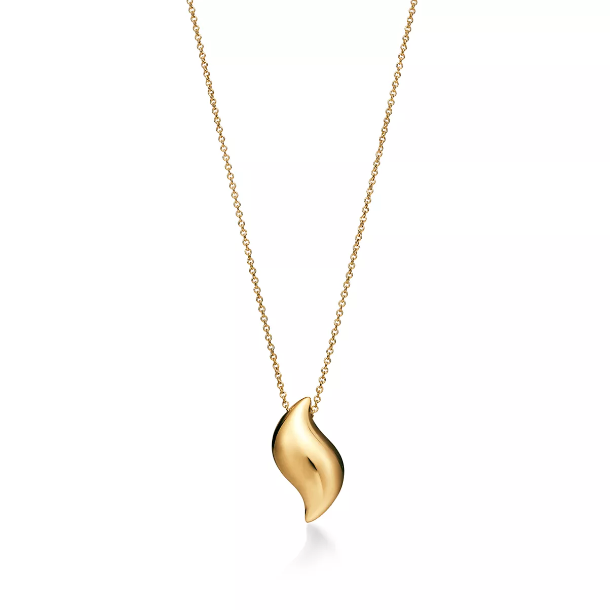 Feather Pendant in Yellow Gold
