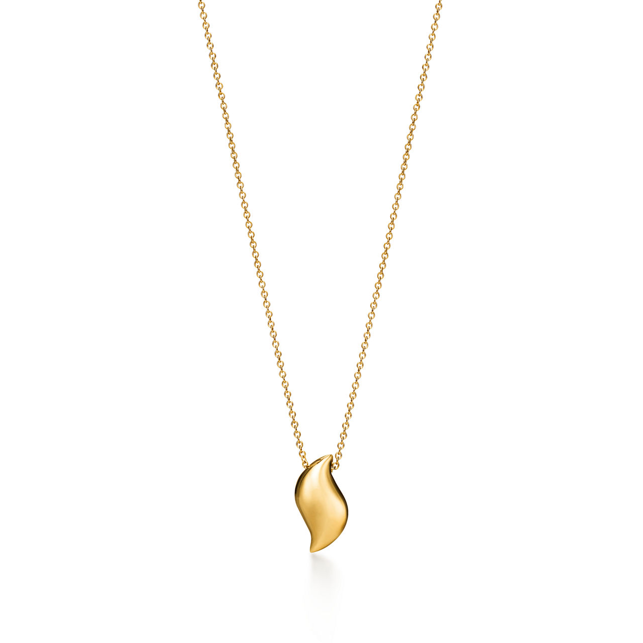 Feather Pendant in Yellow Gold