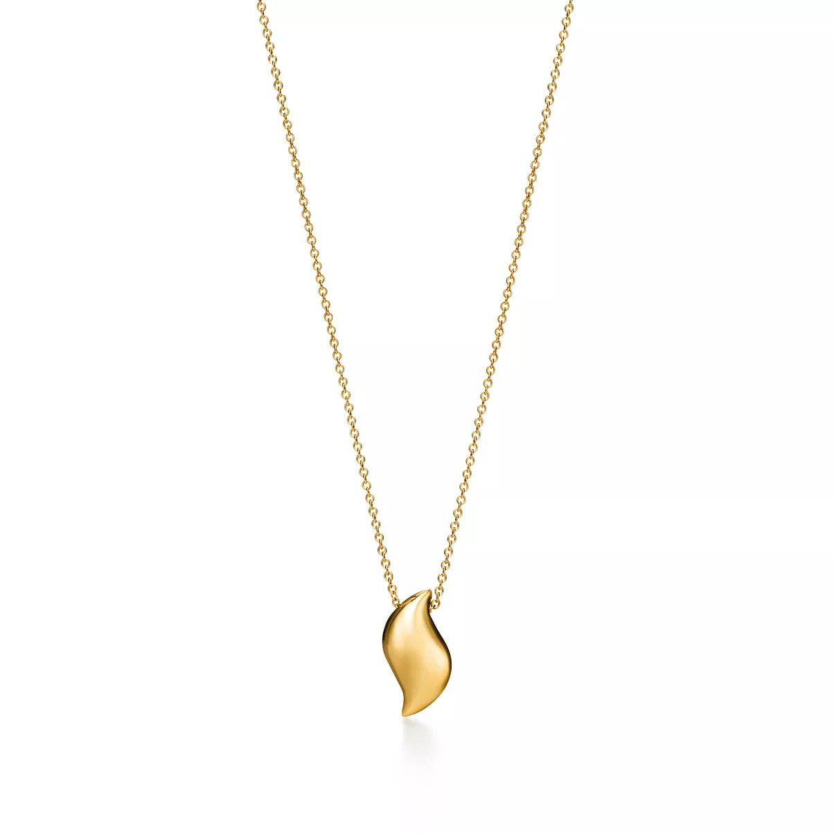 Anh&auml;nger im Federdesign in Gelbgold