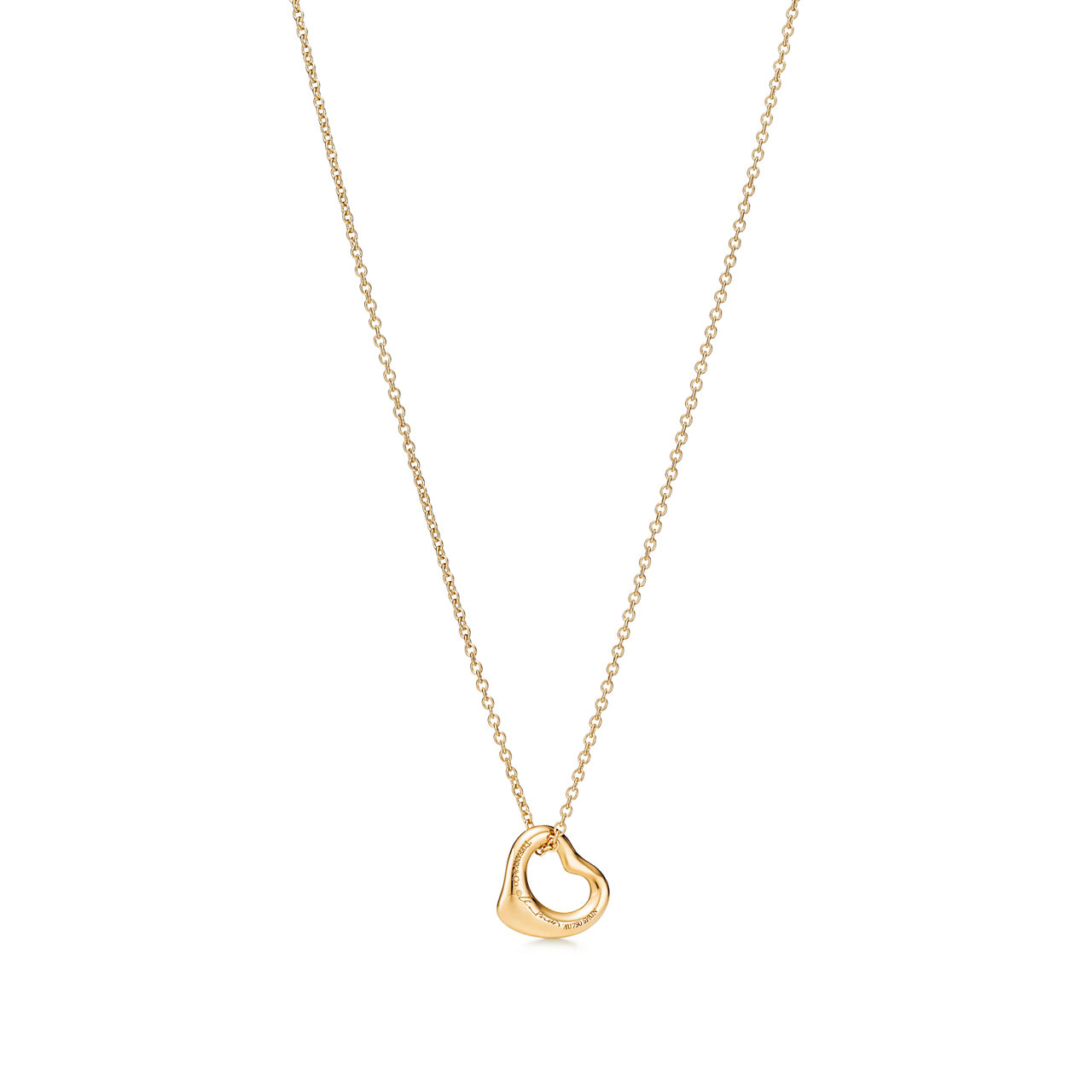 Elsa Peretti®:Open Heart Pendant in Yellow Gold, 11 mm image number 2