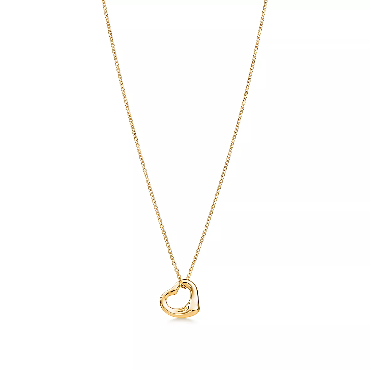 EP Open Heart Pendant w/Chain 18K 옐로우 골드 No Gemstone One Scale