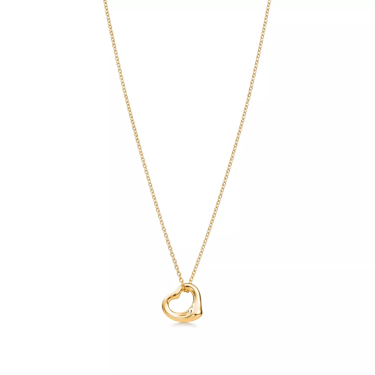 Open Heart Pendant in Yellow Gold, 11 mm