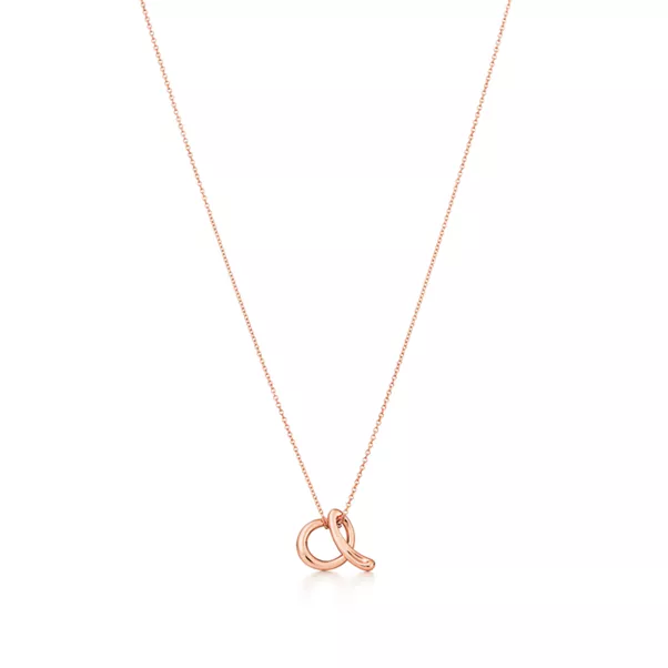 Mini Alphabet Pendant in Rose Gold
