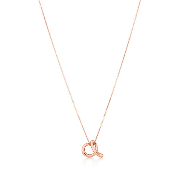 Elsa Peretti®:Alphabet Letter A Pendant in Rose Gold, Mini