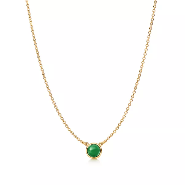 Pendentif Jade vert Color by the Yard en or jaune 18 carats