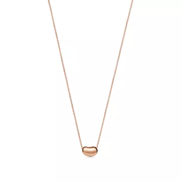 Elsa Peretti®:Bean® design Pendant in Rose Gold with Diamonds, 12 mm, 2