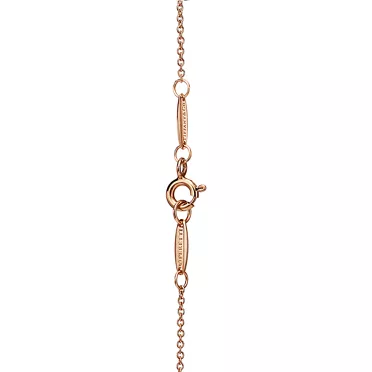 Elsa Peretti®:Bean® design Pendant in Rose Gold with Diamonds, 12 mm, 3
