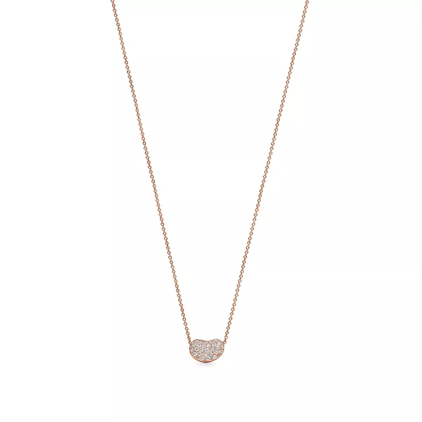 Bean Design Anhänger in Roségold mit Diamanten, 12 mm