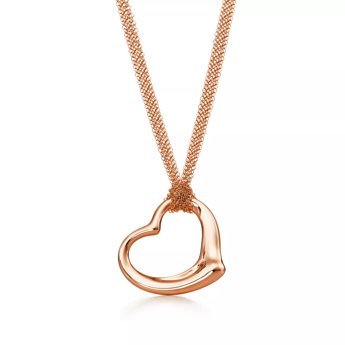  Open Heart Anh&auml;nger mit Netzkette 