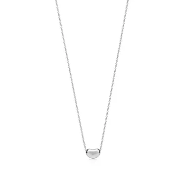Elsa Peretti®:Bean® design Pendant in Platinum with Diamonds, 9 mm, 2