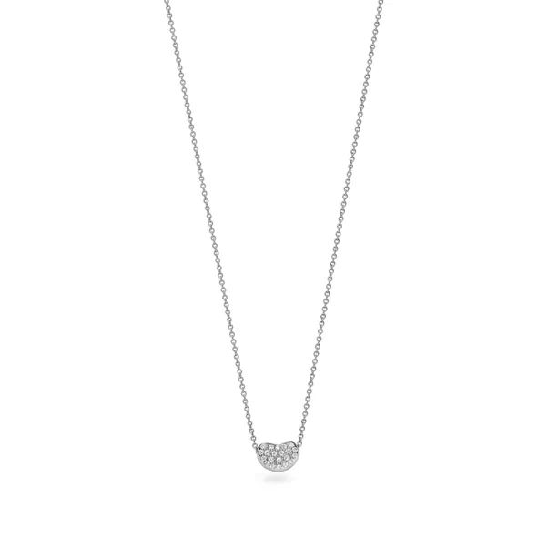Bean Design Anhänger in Platin mit Diamanten, 9 mm