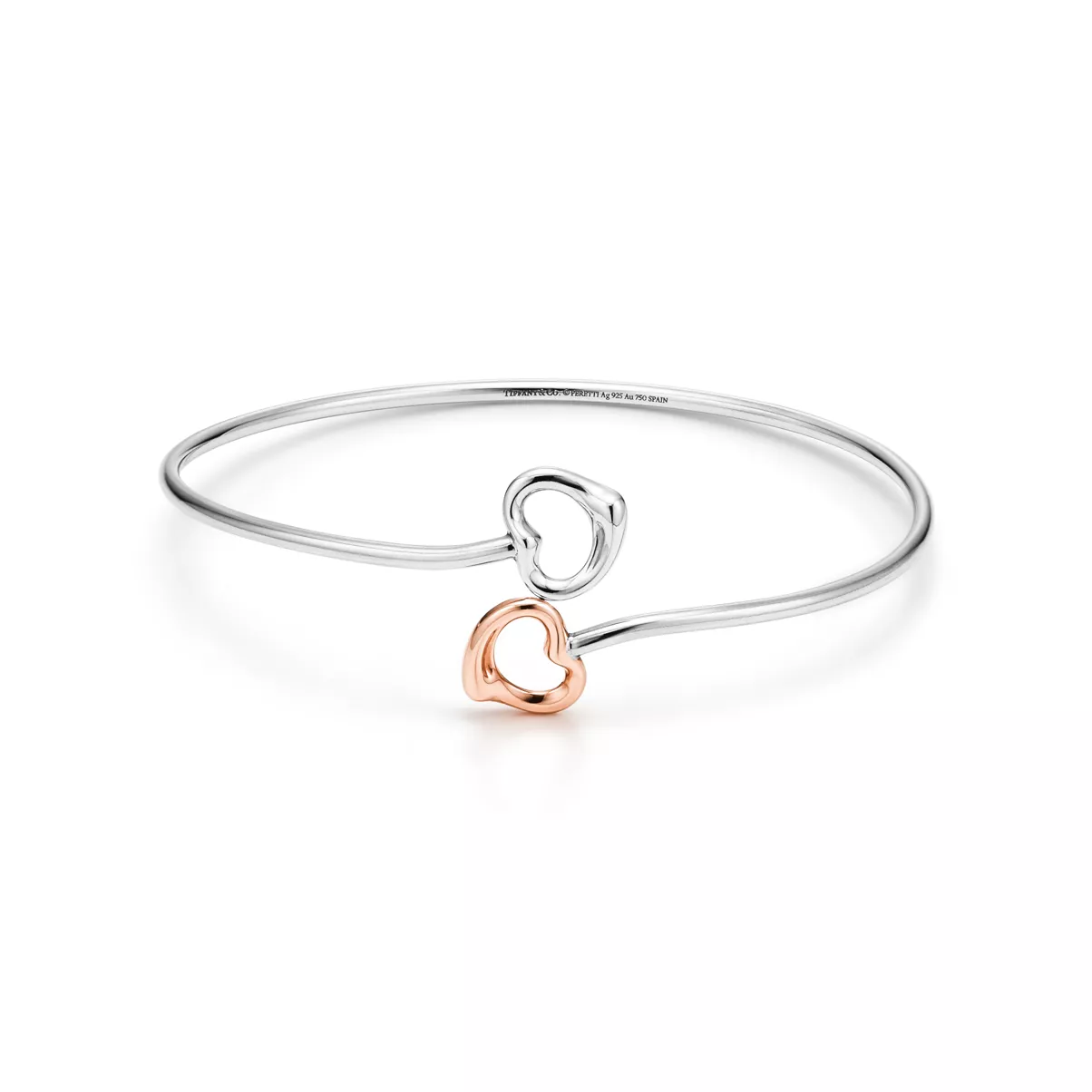 Double Open Heart Bangle 