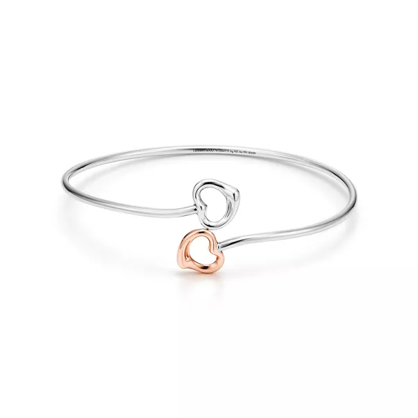 Double Open Heart Bangle 