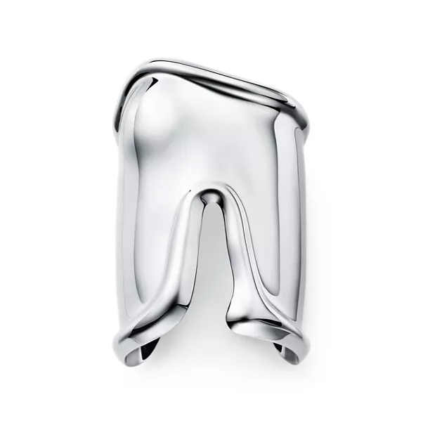 Brazalete Bone grande en plata de ley