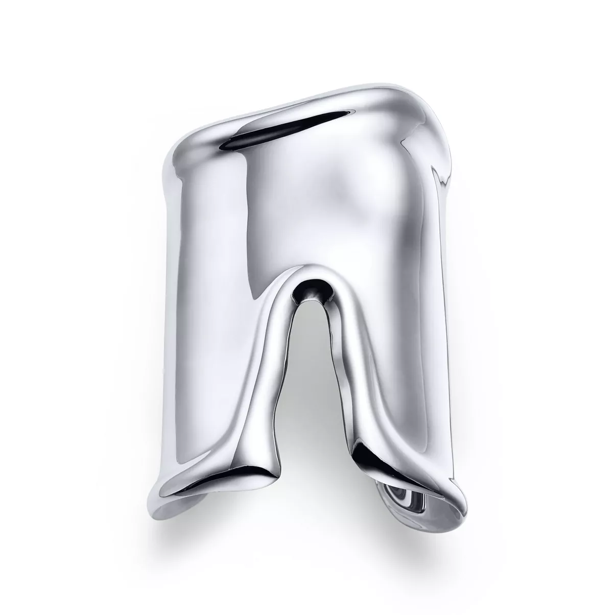 Large Bone Cuff in Sterling Silver, 95 mm Wide